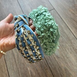 Blue knotted headband textured bejeweled